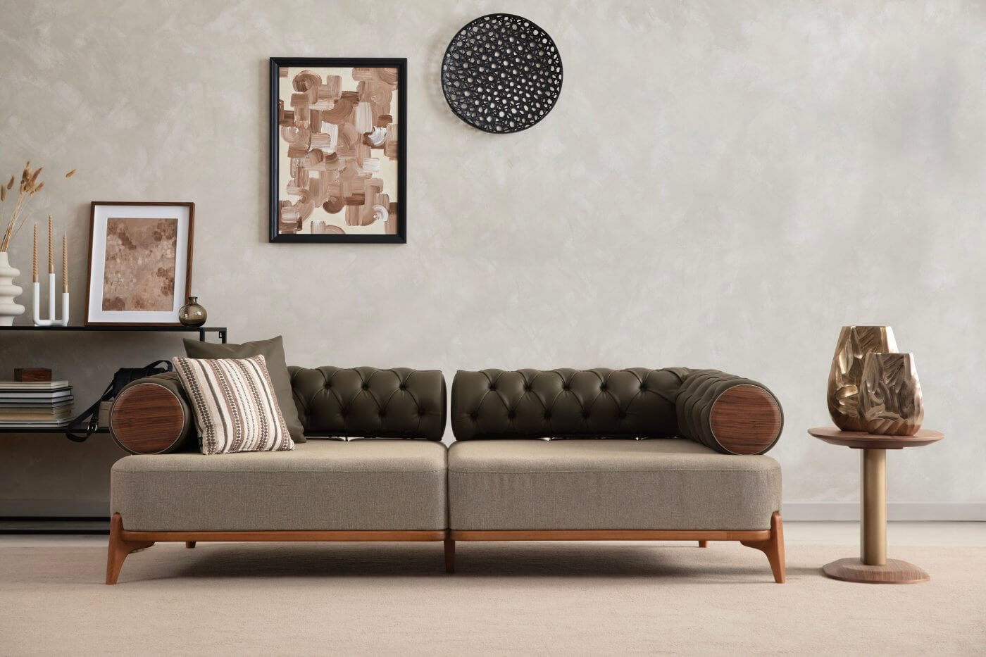DENVER Three Seater Sofa (Quilted)